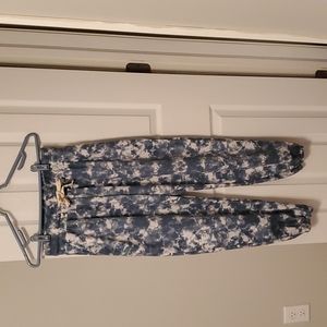 Onzie Blue & White tie dye joggers